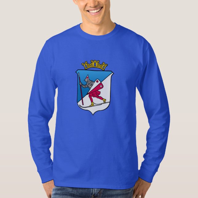 Camiseta Heráldica da brasão de Lillehammer Noruega (Frente)