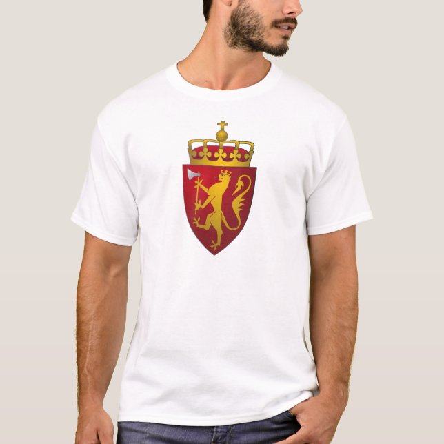 Camiseta Heráldica norueguesa do escandinavo da brasão (Frente)