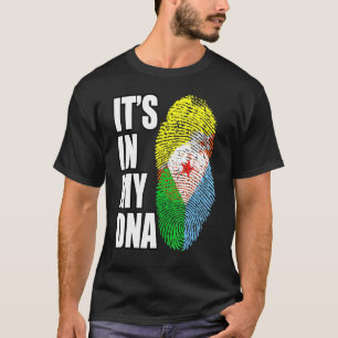 Camiseta Herança Da Bandeira Do DNA Mix Do Butão E Do Djibu