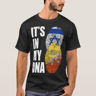 Camiseta Herança Da Bandeira Do DNA Mix Do Butão E Israelen