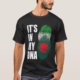 Camiseta Herança Da Bandeira Do DNA Mix Do Irã E Do Banglad