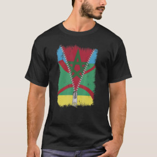 Camiseta Herança da bandeira marroquina do Amazigh Norte de