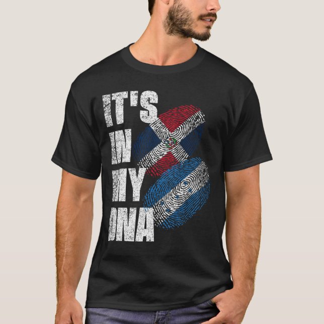 Camiseta Herança do DNA Misturado Hondurenho E Dominicano (Frente)