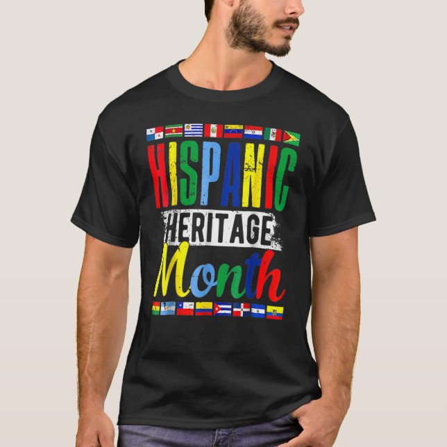 Camiseta Herança hispânica Mês 2022 Homens de Figurino Hisp (Frente)