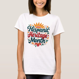 Camiseta Herança Hispânica Mês Celebração Colorida Tee