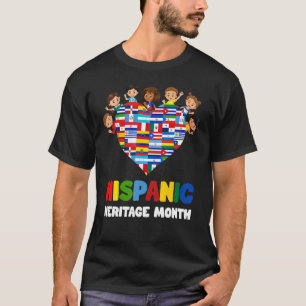 Camiseta Herança Hispânica Mês Crianças Menino Rapariga Tod