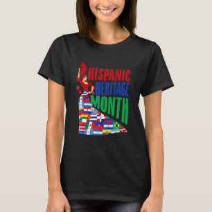 Camiseta Herança hispânica Mês Dançando Mulher Latino-Ameri