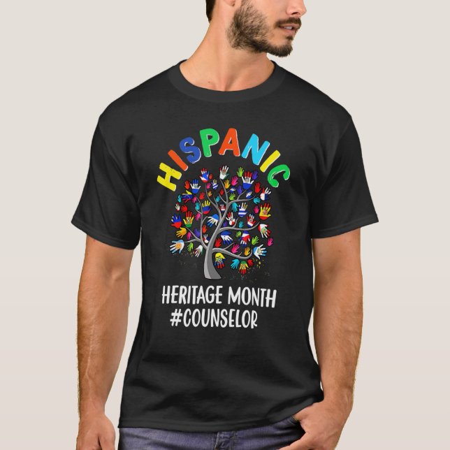 Camiseta Herança hispânica Mês de Vida dos Professores (Frente)