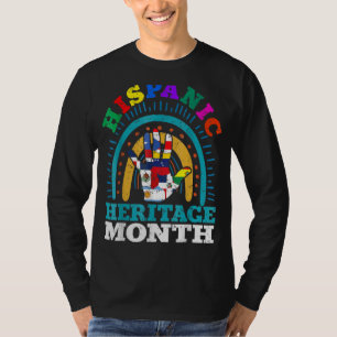 Camiseta herança hispânica mês latino bandeira nacional spa
