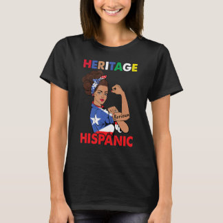 Camiseta Herança hispânica Mês Mulheres de Porto Rico