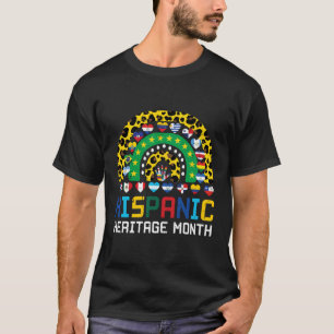 Camiseta Herança hispânica Mês Rainbow Cute Latina Mulheres