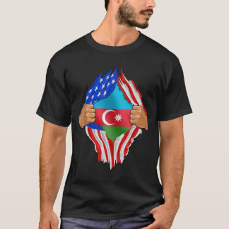 Camiseta Herança Super Azerbaijão Raízes nos EUA Fl