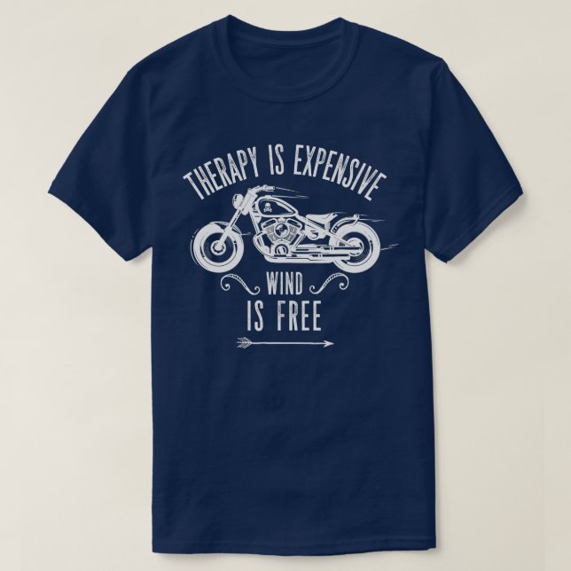 Camiseta Herapia de moto é vento caro é moto livre (Frente do Design)