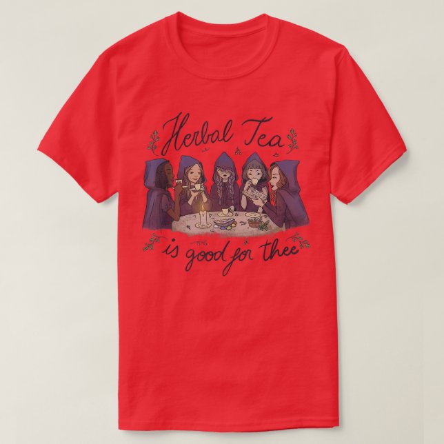 Camiseta Herbal Tea Witch Design Witchy Spellcaster T-Shirt (Frente do Design)