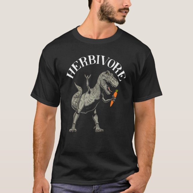 Camiseta Herbivore Dinosaur Vegan Plano Vegetariano de Carn (Frente)