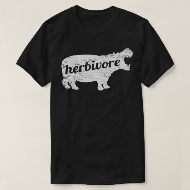 Camiseta HERBIVORE Hippopotamus comeu Veg Vegan inspirado (Frente do Design)