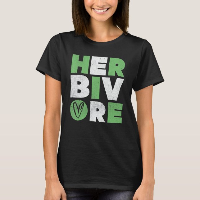 Camiseta Herbivore Powered by plants Vegan Veganism Vegetar (Frente)