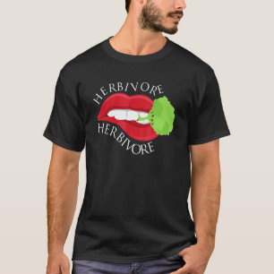 Camiseta Herbívoro à Base de Plantas Lábios Vermelhos Roend