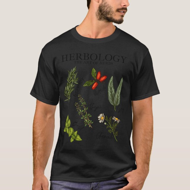 Camiseta Herbologia A Do Herbo Thyme Rosemary Basil (Frente)