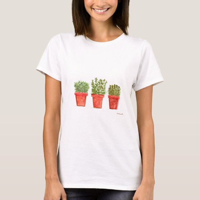 Camiseta Herbs thyme rosemary menta (Frente)