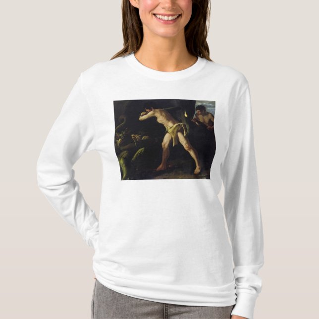 Camiseta Hercules que luta com o Hydra de Lernaean (Frente)