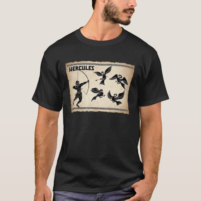 Camiseta Hercules vs Birds Greek Mythology Fans  Ancient Gr (Frente)