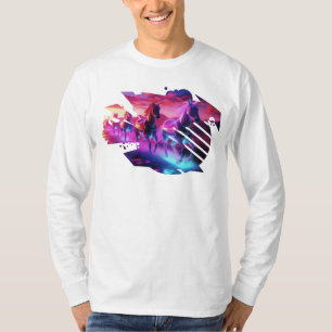 Camiseta Herd Elétrico - Cavalos de ondas síncronas v2