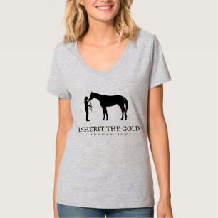 Camiseta Herdar o logotipo Dourado da Fundação