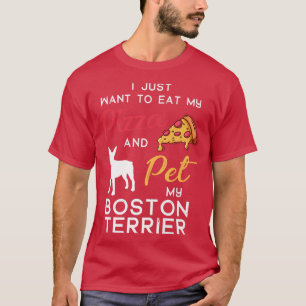Camiseta Herdeiro da Pizza de Boston Terrier Dog Xmas Anive