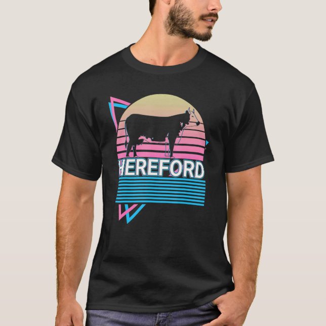 Camiseta Hereford Cattle Hereford Cow Farmer Retro (Frente)