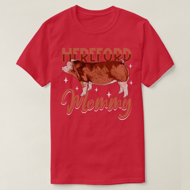 Camiseta Hereford Pig Mamãe (Frente do Design)