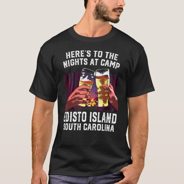 Camiseta Heres À Noite No Acampamento De Camp Edisto Island (Frente)