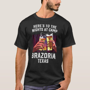 Camiseta Heres À Noite No Campo Brazoria Acampando No Texas