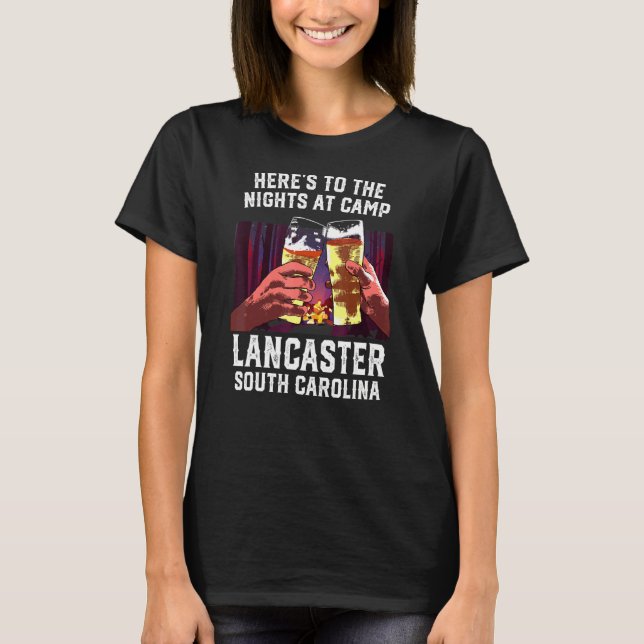 Camiseta Heres Às Noites No Acampamento Lancaster (Frente)