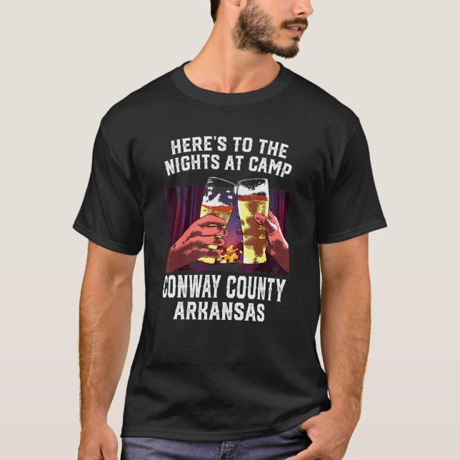 Camiseta Heres Às Noites No Campo Conway County (Frente)