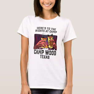Camiseta Heres Às Noites No Campo De Acampamento De Madeira