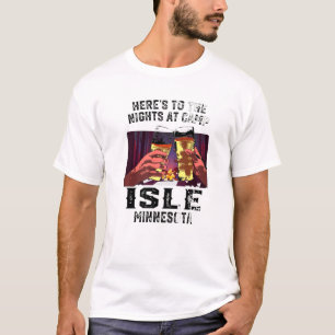 Camiseta Heres Às Noites No Campo Isle Camping Minnesota