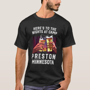 Camiseta Heres Às Noites No Campo Preston Acampando Minnes