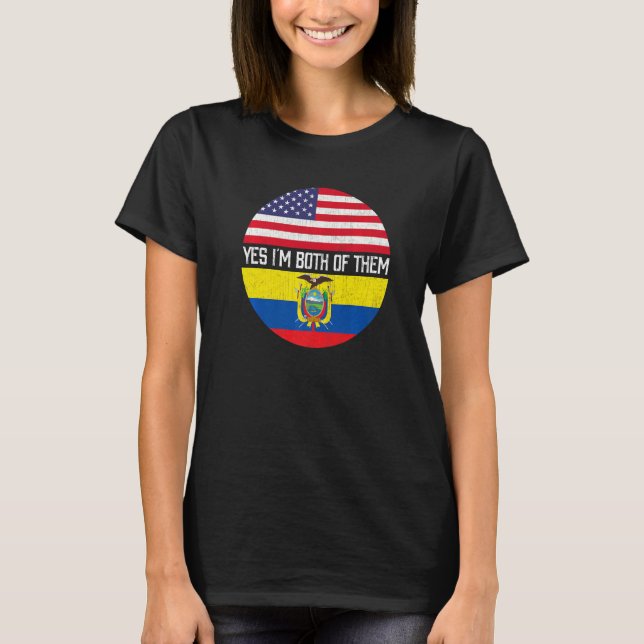 Camiseta Heri da família de bandeiras norte-americana Half- (Frente)