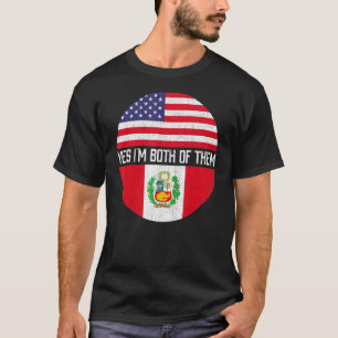 Camiseta Herita da família de bandeiras meio-americana peru