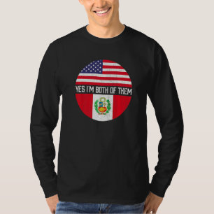 Camiseta Herita da família de bandeiras meio-americana peru