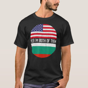 Camiseta Herito da família de bandeiras meio-americana búlg