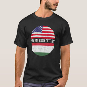 Camiseta Herito Da Família De Bandeiras Metade Húngara Amer