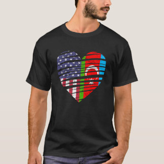 Camiseta Herito Patriótico Americano do Coração Crescente A