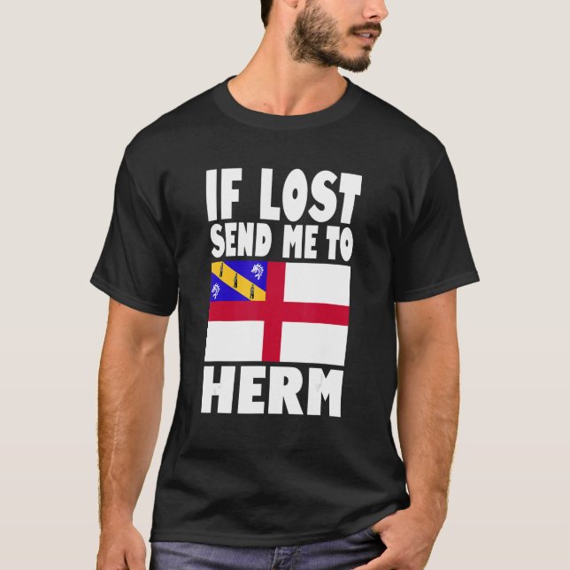 Camiseta Herm Flag Design  If lost send me to Herm (Frente)
