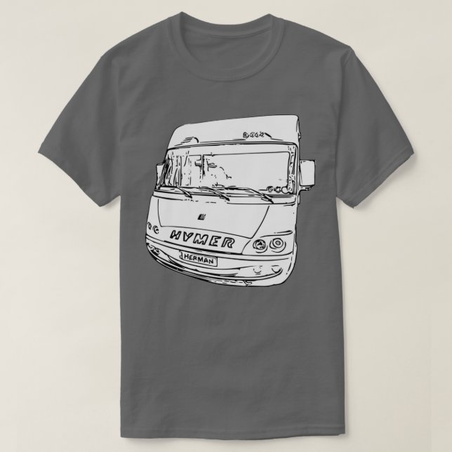Camiseta Herman, o Hymer Motorhome Front Ink (Frente do Design)