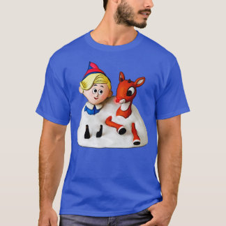 Camiseta Hermey e Rudolph na neve