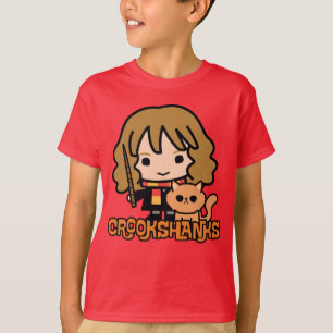 Camiseta Hermione e Crookshanks de desenho animado