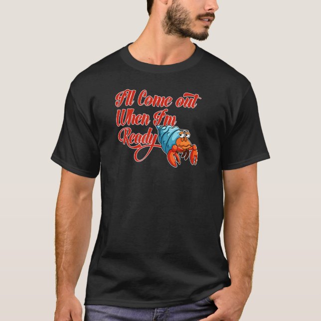 Camiseta Hermit Crab Apresenta Tee Socialmente Encantado (Frente)