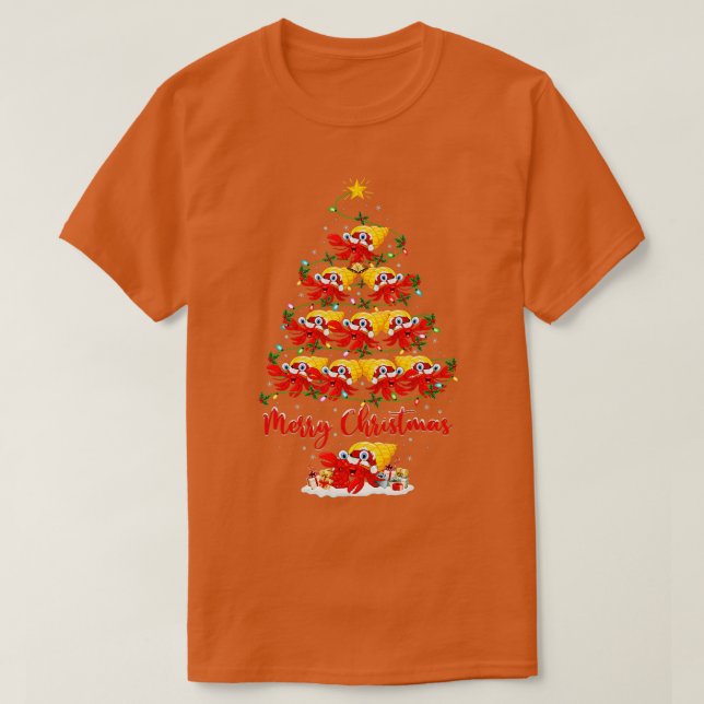 Camiseta Hermit Crab Christmas Tree Lights Funny Hermit Cra (Frente do Design)